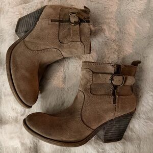 Lucky Brand Brown Suede Ankle Booties